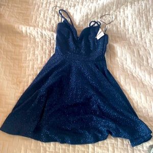 Elegant Blue Glitter Dress